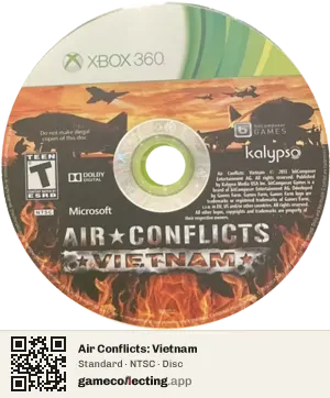 Air Conflicts: Vietnam Xbox 360, NTSC disc