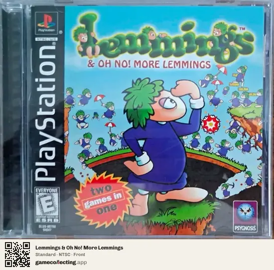 Lemmings & Oh No! More Lemmings PlayStation, NTSC box front