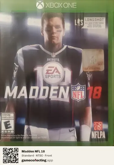 Madden NFL 18 Xbox One, NTSC box front
