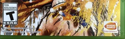 Dragon Ball FighterZ, the ESRB box on its front