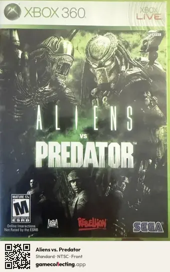 Aliens vs. Predator Xbox 360, NTSC box front
