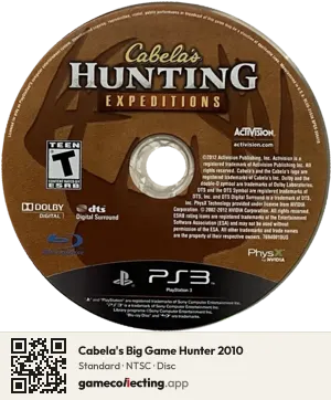 Cabela's Big Game Hunter 2010 PlayStation 3, NTSC disc
