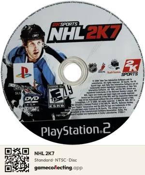 NHL 2K7 PlayStation 2, NTSC disc