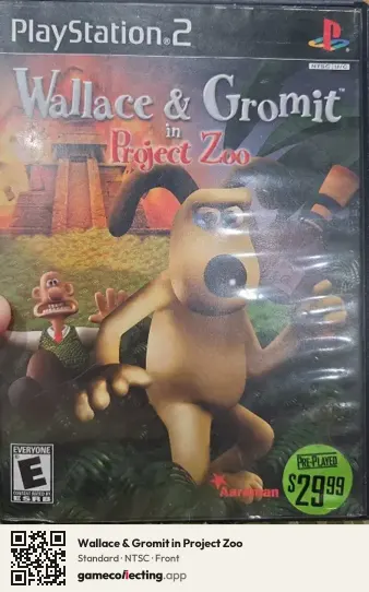 Wallace & Gromit in Project Zoo PlayStation 2, NTSC box front