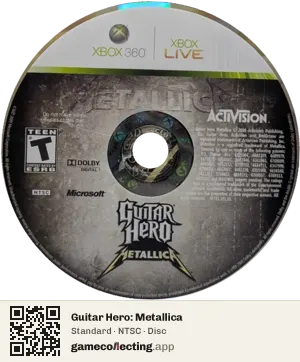 Guitar Hero: Metallica Xbox 360, NTSC disc