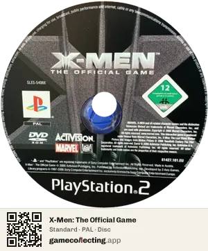 X-Men: The Official Game PlayStation 2, PAL disc