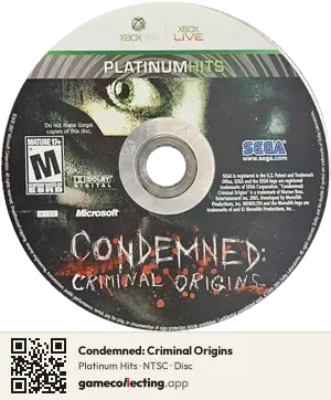 Condemned: Criminal Origins Xbox 360, NTSC disc