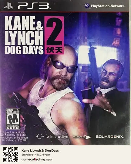 Kane & Lynch 2: Dog Days PlayStation 3, NTSC box front