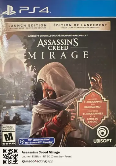 Assassin's Creed Mirage PlayStation 4, Canada box front