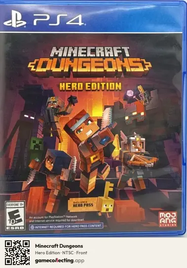 Minecraft Dungeons PlayStation 4, NTSC box front