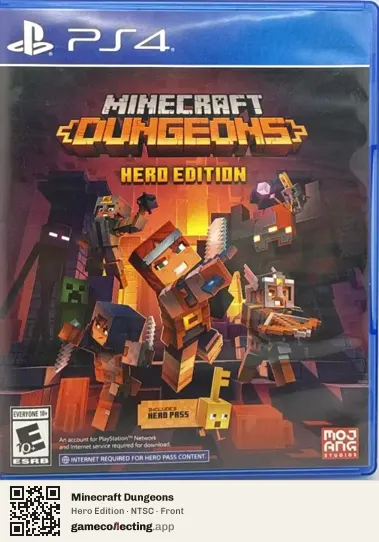 Minecraft Dungeons PlayStation 4, NTSC box front