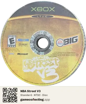 NBA Street V3 Xbox, NTSC disc