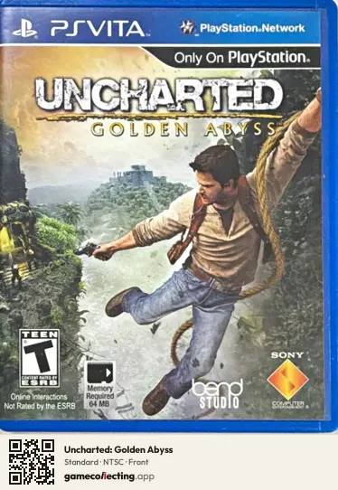 Uncharted: Golden Abyss PlayStation Vita, NTSC box front