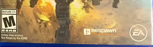Titanfall 2, the ESRB box on its front