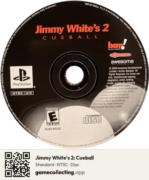 Jimmy White's 2: Cueball PlayStation, NTSC disc