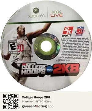 College Hoops 2K8 Xbox 360, NTSC disc