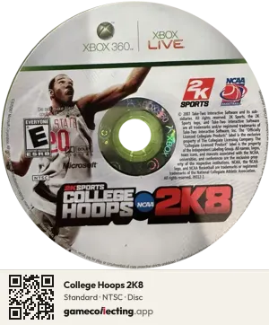 College Hoops 2K8 Xbox 360, NTSC disc