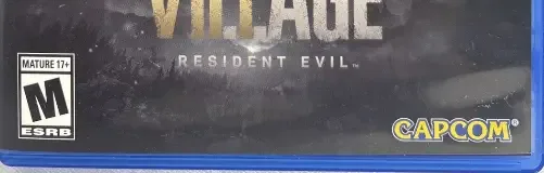 Resident Evil Village, the ESRB box on its front