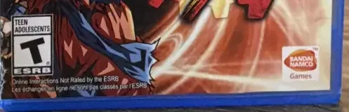 Dragon Ball Xenoverse, the ESRB box on its front
