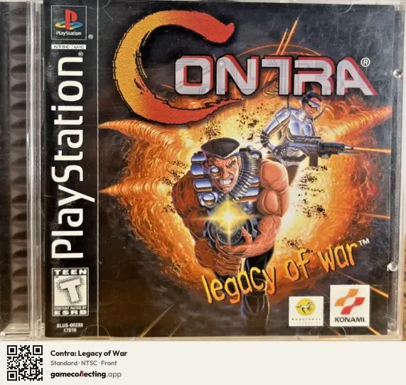 Contra: Legacy of War PlayStation, NTSC box front