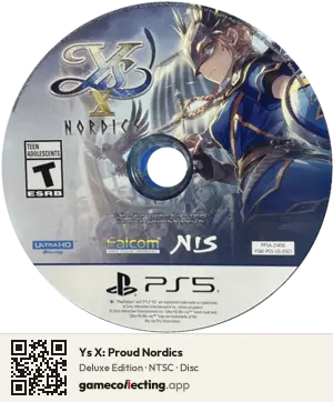 Ys X: Proud Nordics PlayStation 5, NTSC disc