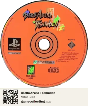 Battle Arena Toshinden PlayStation, NTSC disc