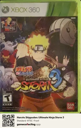 Naruto Shippuden: Ultimate Ninja Storm 3 Xbox 360, NTSC box front