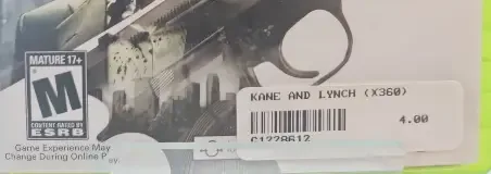 Kane & Lynch: Dead Men, the ESRB box on its front