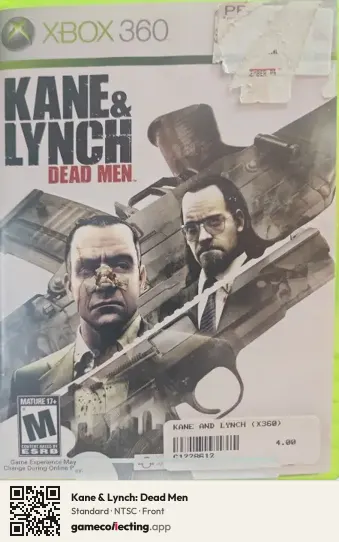 Kane & Lynch: Dead Men Xbox 360, NTSC box front