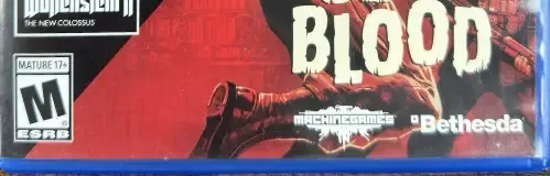 Wolfenstein: The New Order / Wolfenstein: The Old Blood, the ESRB box on its front