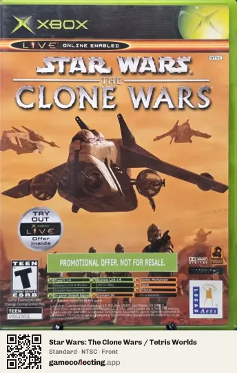 Star Wars: The Clone Wars / Tetris Worlds Xbox, NTSC box front