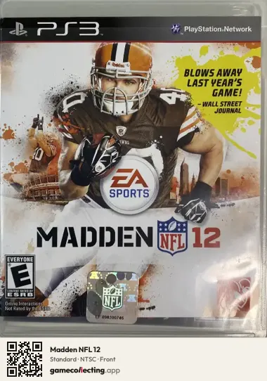 Madden NFL 12 PlayStation 3, NTSC box front