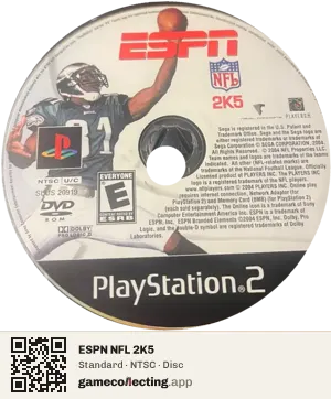 ESPN NFL 2K5 PlayStation 2, NTSC disc