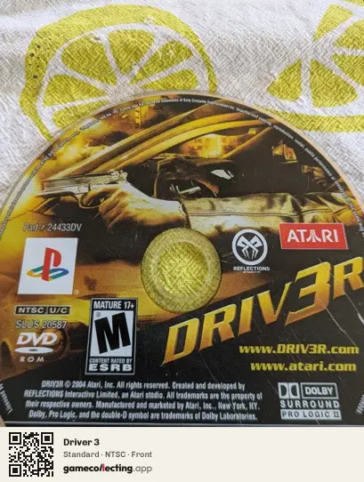 Driver 3 PlayStation 2, NTSC box front