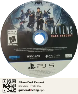 Aliens: Dark Descent PlayStation 5, NTSC disc