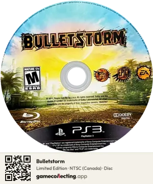 Bulletstorm PlayStation 3, NTSC disc