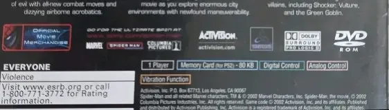Spider-Man, the ESRB box on its front