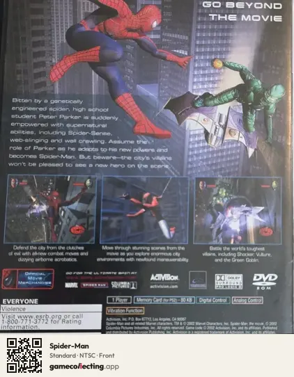 Spider-Man PlayStation 2, NTSC box front