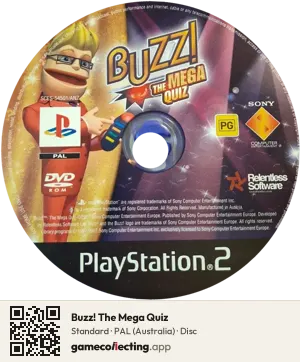 Buzz! The Mega Quiz PlayStation 2, PAL disc