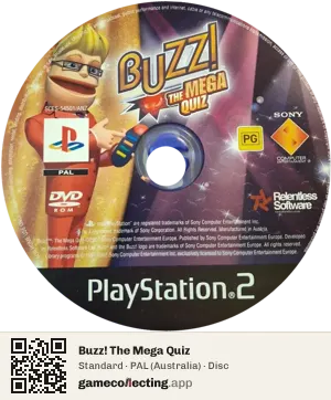 Buzz! The Mega Quiz PlayStation 2, PAL disc