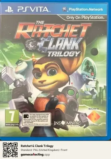 Ratchet & Clank Trilogy PlayStation Vita, United Kingdom box front