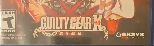 Guilty Gear Xrd: Sign, the ESRB box on its front