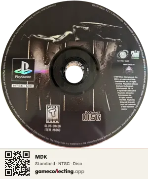 MDK PlayStation, NTSC disc