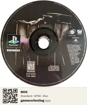 MDK PlayStation, NTSC disc