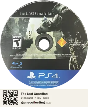 The Last Guardian PlayStation 4, NTSC disc