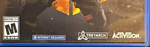 Call of Duty: Black Ops 4, the ESRB box on its front