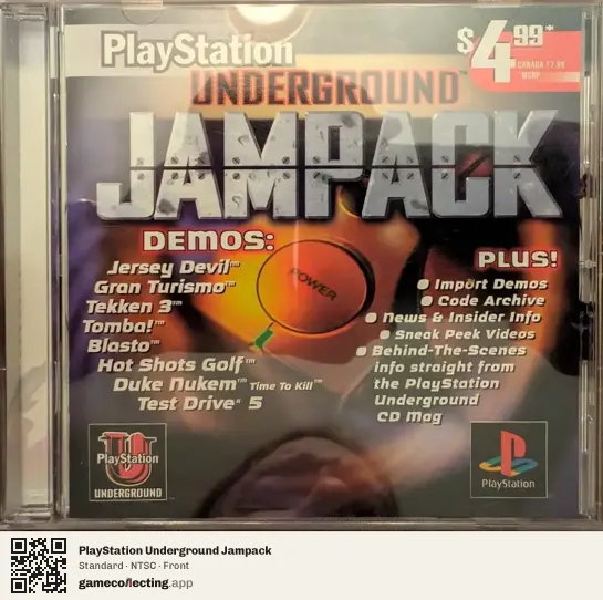 PlayStation Underground Jampack PlayStation, NTSC box front