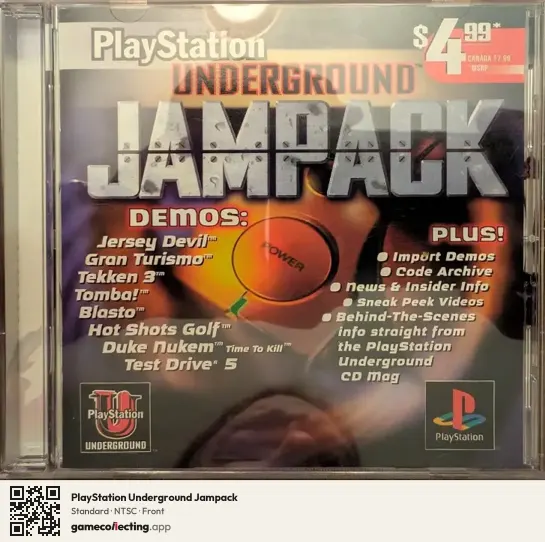 PlayStation Underground Jampack PlayStation, NTSC box front