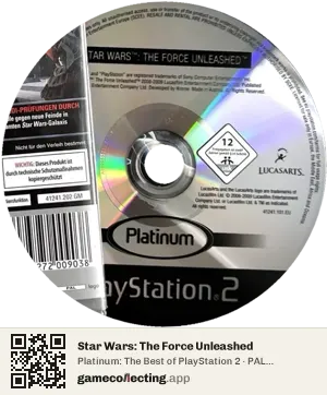 Star Wars: The Force Unleashed PlayStation 2, PAL disc