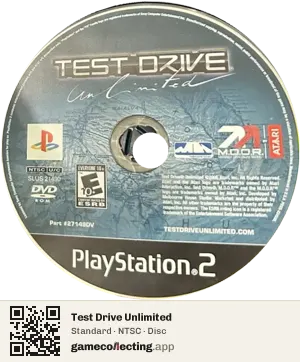 Test Drive Unlimited PlayStation 2, NTSC disc